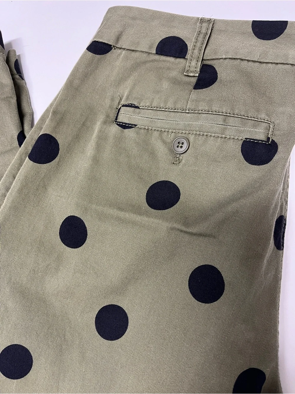 J. Crew Olive Green with black polka dots 8T chinos 100% cotton pants
